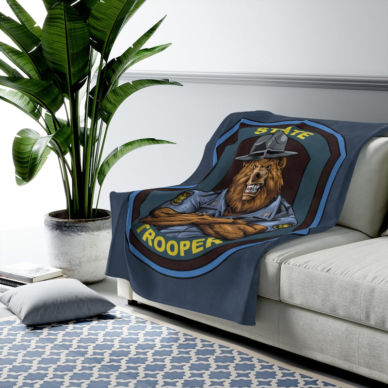 State Trooper Bear Blanket-State Trooper Gift.