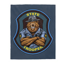 State Trooper Bear Blanket-State Trooper Gift.