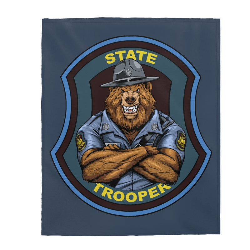 State Trooper Bear Blanket-State Trooper Gift.