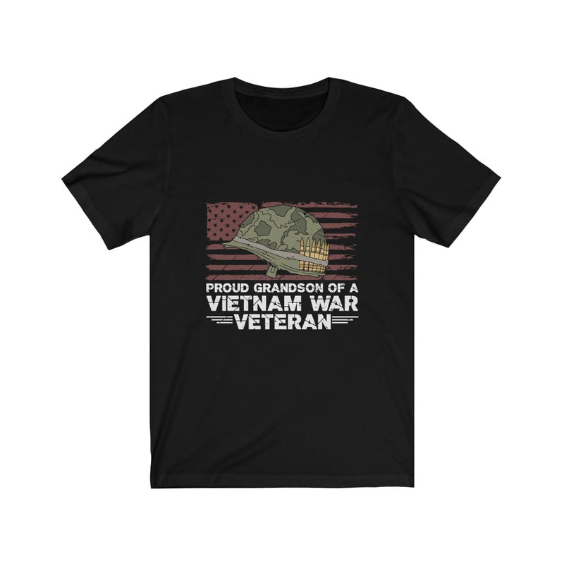 US Military Proud of Grandson Vietnam War Veteran Unisex Short Sleeve Shirt.