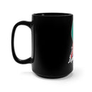 Vibrant Healing: 15oz Black Mug Colorful Feathered Mug for PTSD Awareness