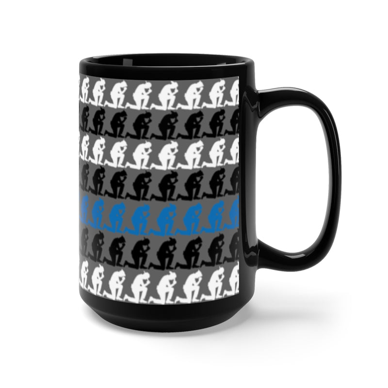 Large Praying State Trooper Coffee Mug-Praying Deputy Cup-Kneeling to Pray Police Officer Flag Cup.