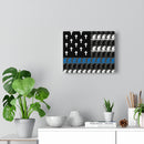 Praying State Trooper Thin Blue Line Prayer Flag-Praying Police Officer Canvas-Praying Sheriff Deputy.