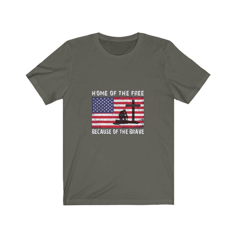 US Air Force Home of the Free Because of the Brave Unisex Short Sleeve Shirt.