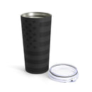 Black Flag-No Mercy-Black American Flag Tumbler.