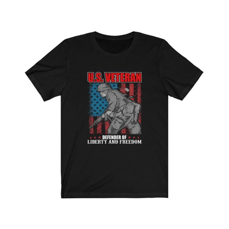 US Military Veteran Defender Of Liberty And Freedom Unisex Short Sleeve Shirt.