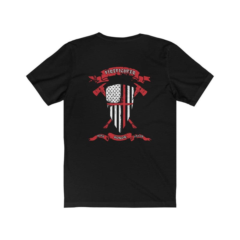 Firefighter Shield and Crest Shirt-Thin Red Line T-Shirt.