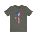 Patriotic American Flag Skull Short Sleeve Shirt.