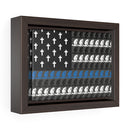 Praying Police Officer Flag Frame Canvas-Kneeling to pray State Trooper Flag Canvas-Praying Kneeling Deputy Canvas.