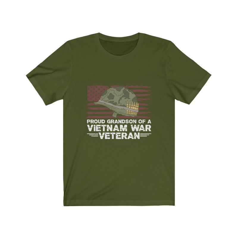 US Military Proud of Grandson Vietnam War Veteran Unisex Short Sleeve Shirt.