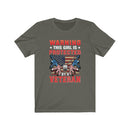 US Military Warning This Girl Is Protected By A Veteran Unisex Short Sleeve Shirt.