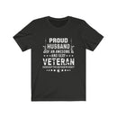 US Military Proud Husband An Awesome Unisex Short Sleeve Shirt.
