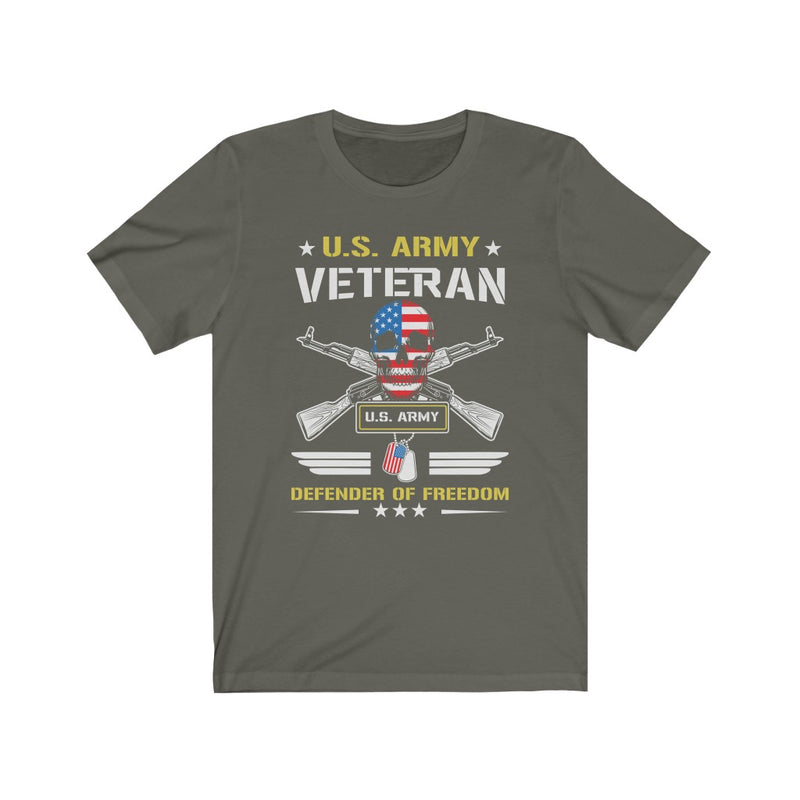 US Army Veteran Defender Of Freedom Unisex Short Sleeve Shirt.