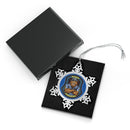 State Trooper Bear Pewter Snowflake Ornament.