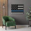 Praying State Trooper Thin Blue Line Prayer Flag-Praying Police Officer Canvas-Praying Sheriff Deputy.