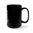 Vibrant Healing: 15oz Black Mug Colorful Feathered Mug for PTSD Awareness