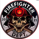Firefighter Skull Decal-Cross Axes.