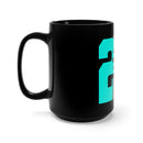 Warrior's Emblem: 15oz Black Mug with PTSD Design and Blue 22