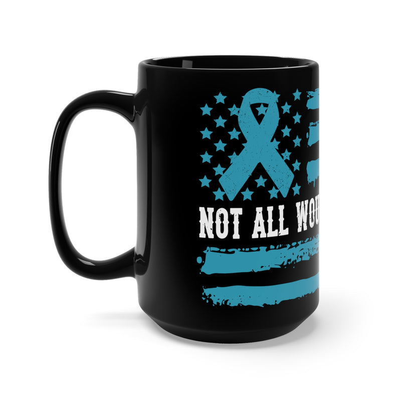 Black Ceramic 15oz Mug with PTSD Design All Wounds Are Visible