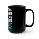 American Flag Veteran: PTSD Awareness Black Mug 15oz - Honoring Heroes