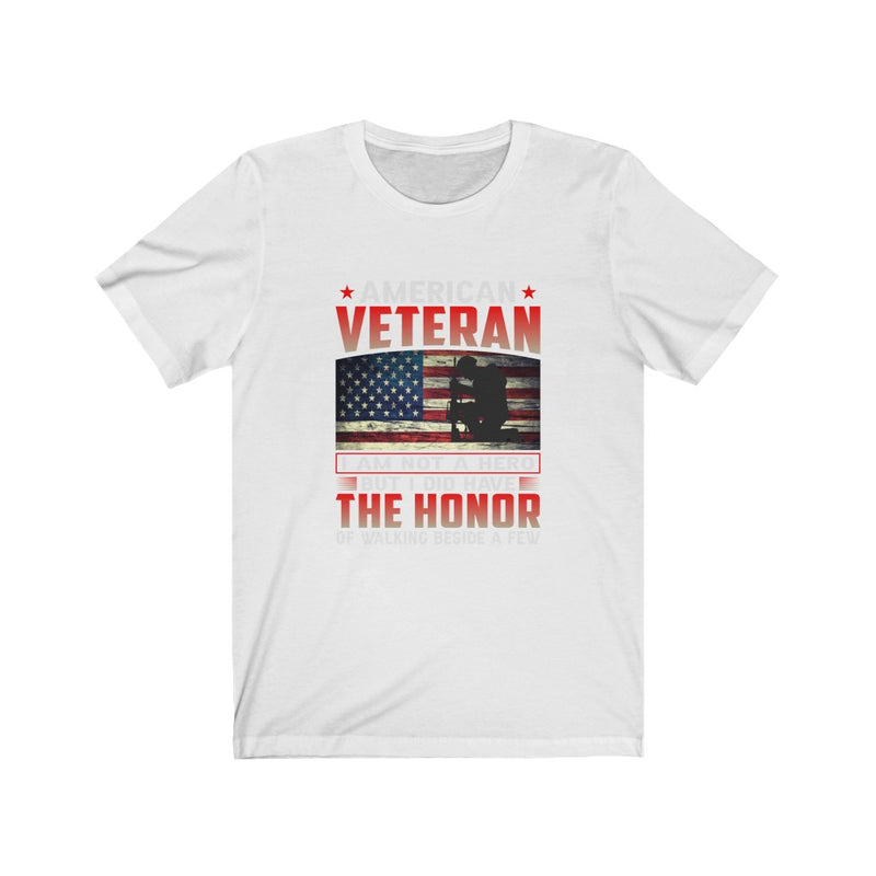 US Military American Veteran I'M Not A Hero Unisex Short Sleeve Shirt.