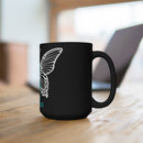 Butterfly Teal Ribbon: Black Mug 15oz - Support for PTSD Awareness