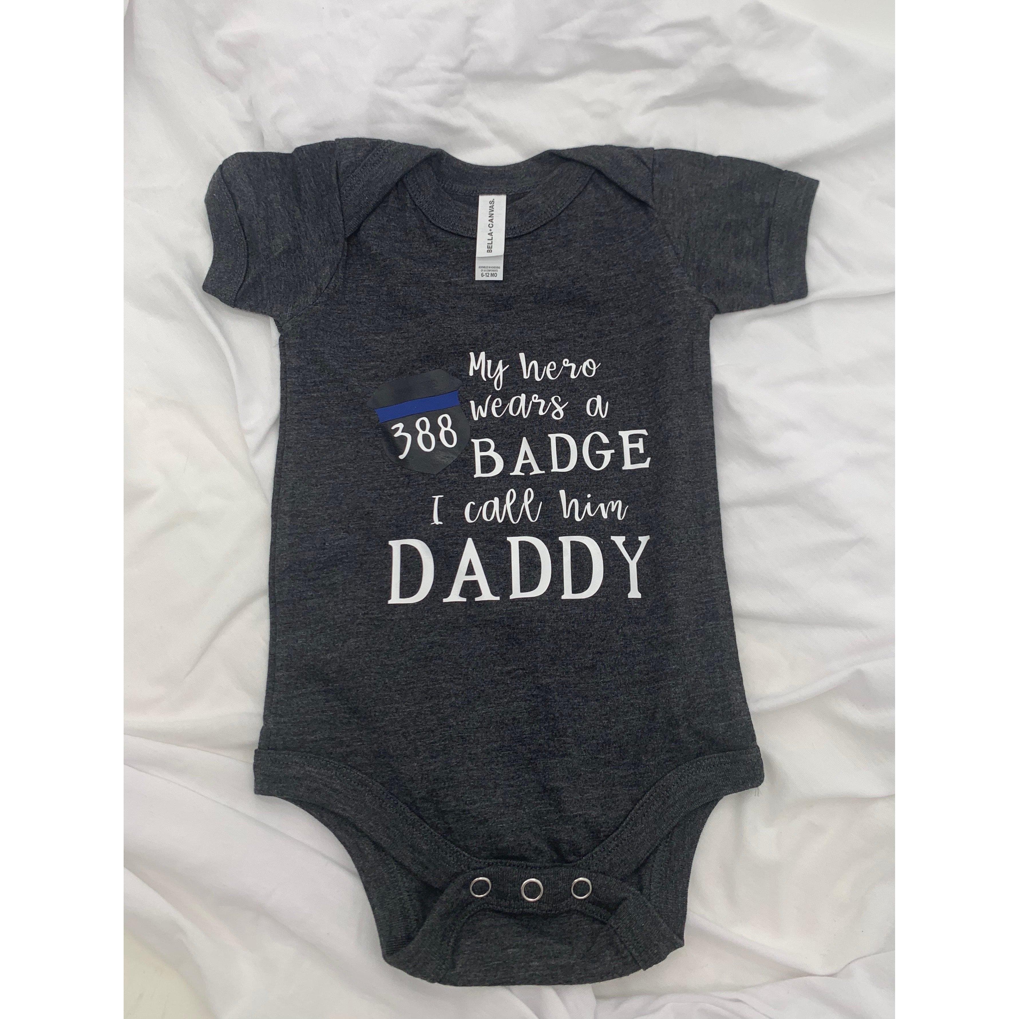 Back the Blue Baby Onesie-My Hero Wears a Badge