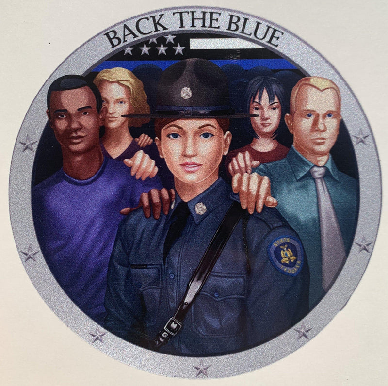 Back the Blue State Trooper Decal.