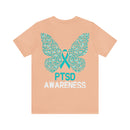 Elevate Awareness with the Butterfly Teal Ribbon 22 PTSD Unisex Tee