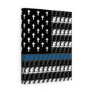 Praying State Trooper Thin Blue Line Prayer Flag-Praying Police Officer Canvas-Praying Sheriff Deputy.