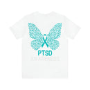 Elevate Awareness with the Butterfly Teal Ribbon 22 PTSD Unisex Tee