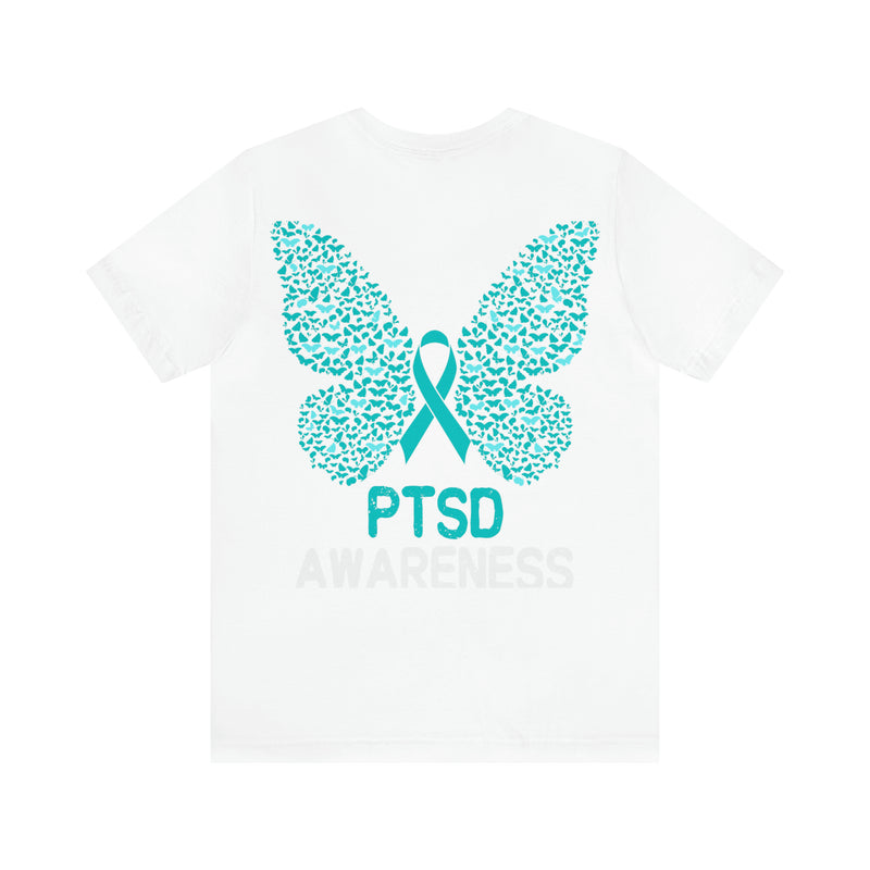 Elevate Awareness with the Butterfly Teal Ribbon 22 PTSD Unisex Tee