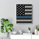 Praying State Trooper Thin Blue Line Prayer Flag-Praying Police Officer Canvas-Praying Sheriff Deputy.
