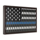 Praying Police Officer Flag Frame Canvas-Kneeling to pray State Trooper Flag Canvas-Praying Kneeling Deputy Canvas.