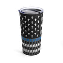 Praying Officers Thin Blue Line Flag-Police Officer Tumbler 20oz.