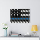 Praying State Trooper Thin Blue Line Prayer Flag-Praying Police Officer Canvas-Praying Sheriff Deputy.