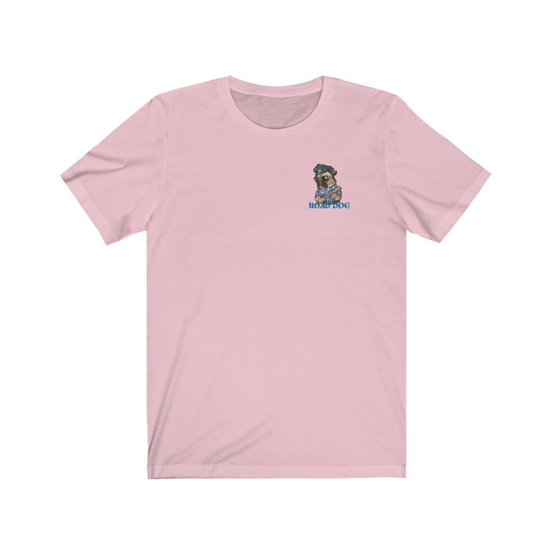 Police Pug Road Dog T-Shirt-Thin Blue Line Dog Shirt.