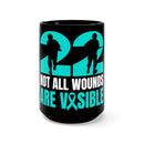 Empower Veterans: PTSD Awareness Month 22 Support - 15oz Black Mug