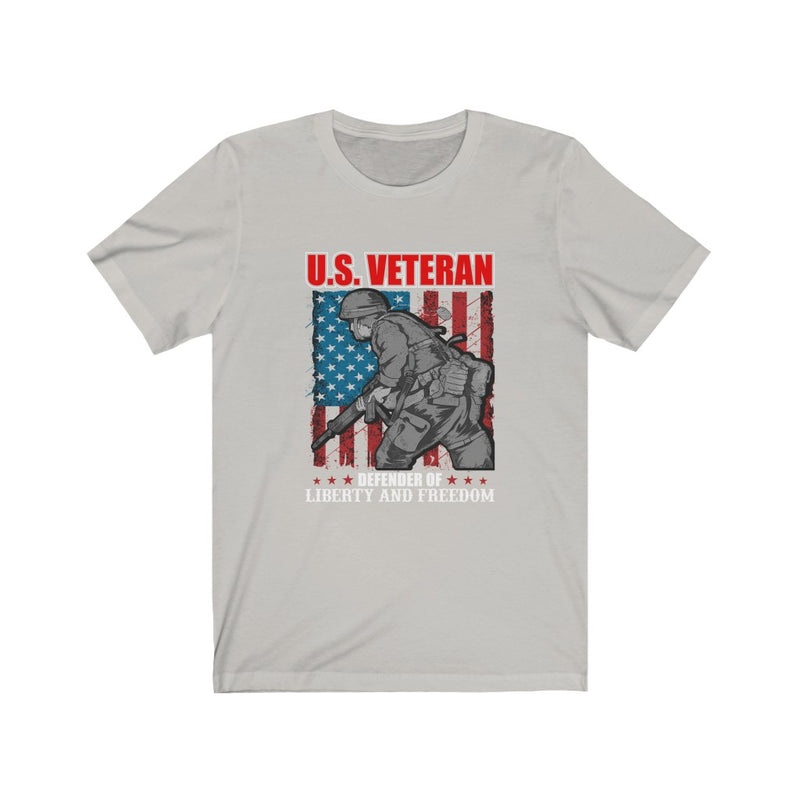 US Military Veteran Defender Of Liberty And Freedom Unisex Short Sleeve Shirt.