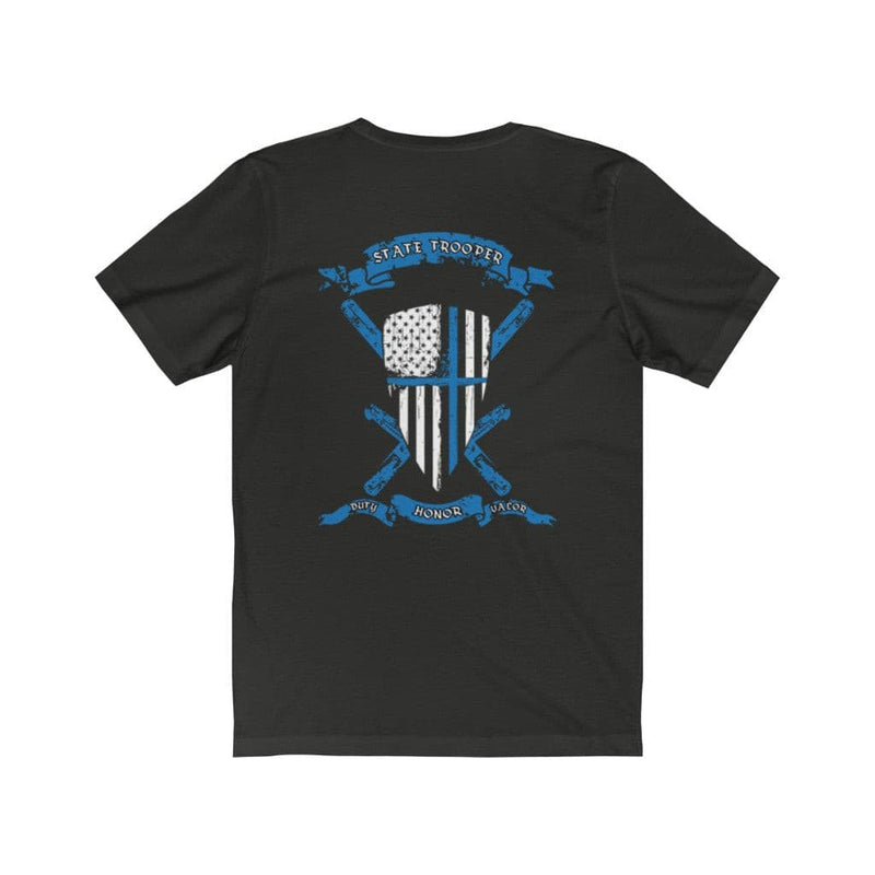 State Trooper Shield and Crest Shirt-Thin Blue Line T-Shirt.
