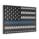 Praying Police Officer Flag Frame Canvas-Kneeling to pray State Trooper Flag Canvas-Praying Kneeling Deputy Canvas.