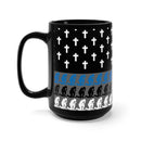 Large Praying State Trooper Coffee Mug-Praying Deputy Cup-Kneeling to Pray Police Officer Flag Cup.