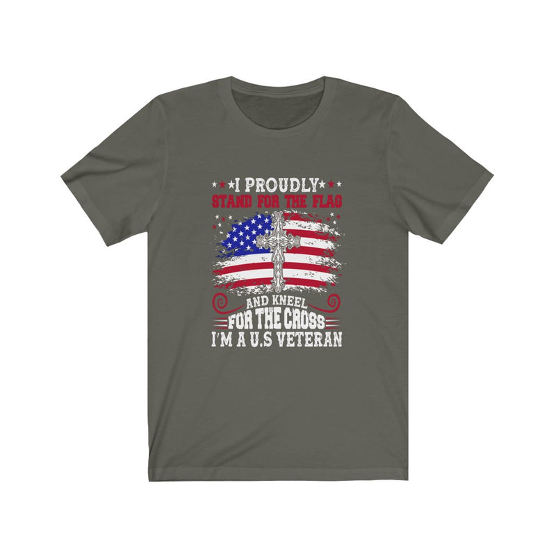 US Army Stand For The Flag Kneel For The Cross Unisex Short Sleeve Shirt.