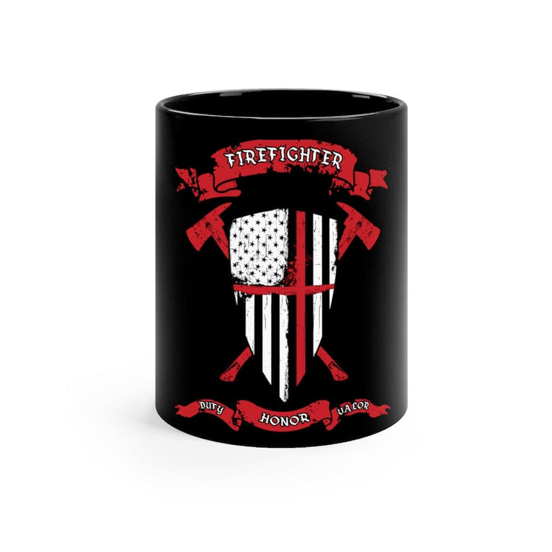 Fireman Coffee mug 11oz-Firefighter Coffee Cup-Thin Red Line Cup.