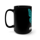 Graceful Resilience: Black Ceramic Butterfly PTSD Design 15oz Mug