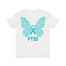 Elevate Awareness with the Butterfly Teal Ribbon 22 PTSD Unisex Tee