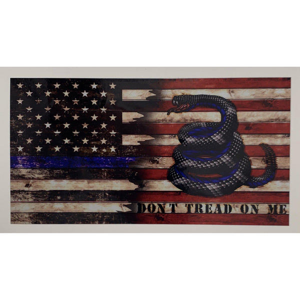 Enough is Enough Don’t Tread on Me Gadsden Police Decal-Thin Blue Aline American Flag