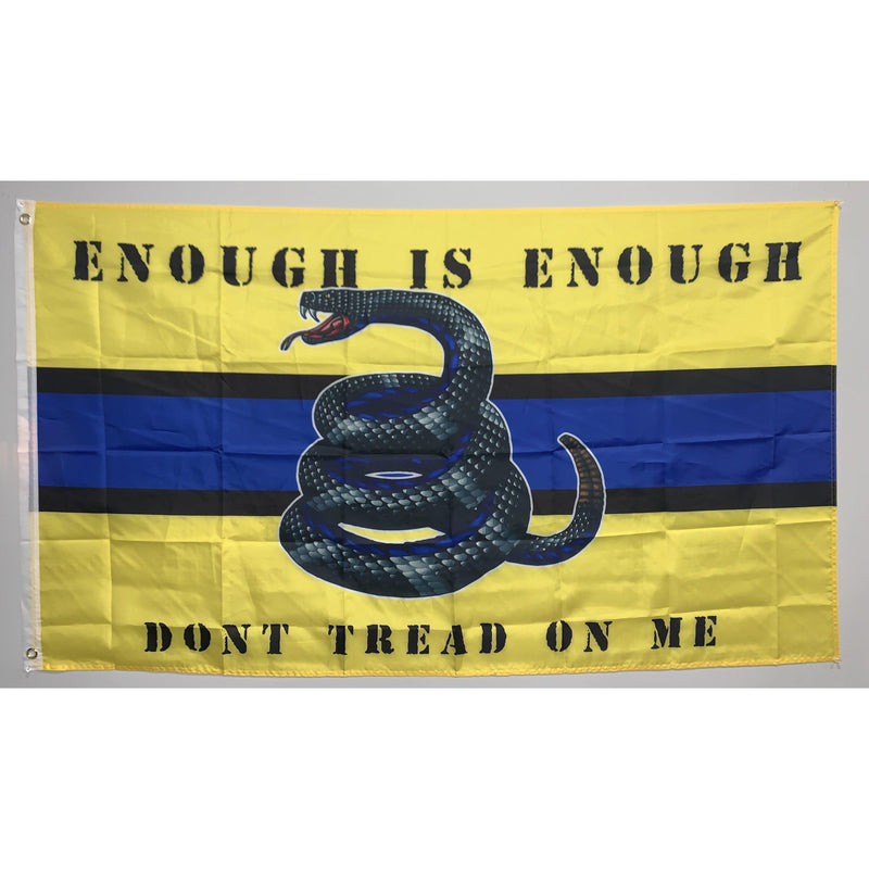 Enough is Enough Don’t Tread on Me Police Flag-Yellow Gadsden.