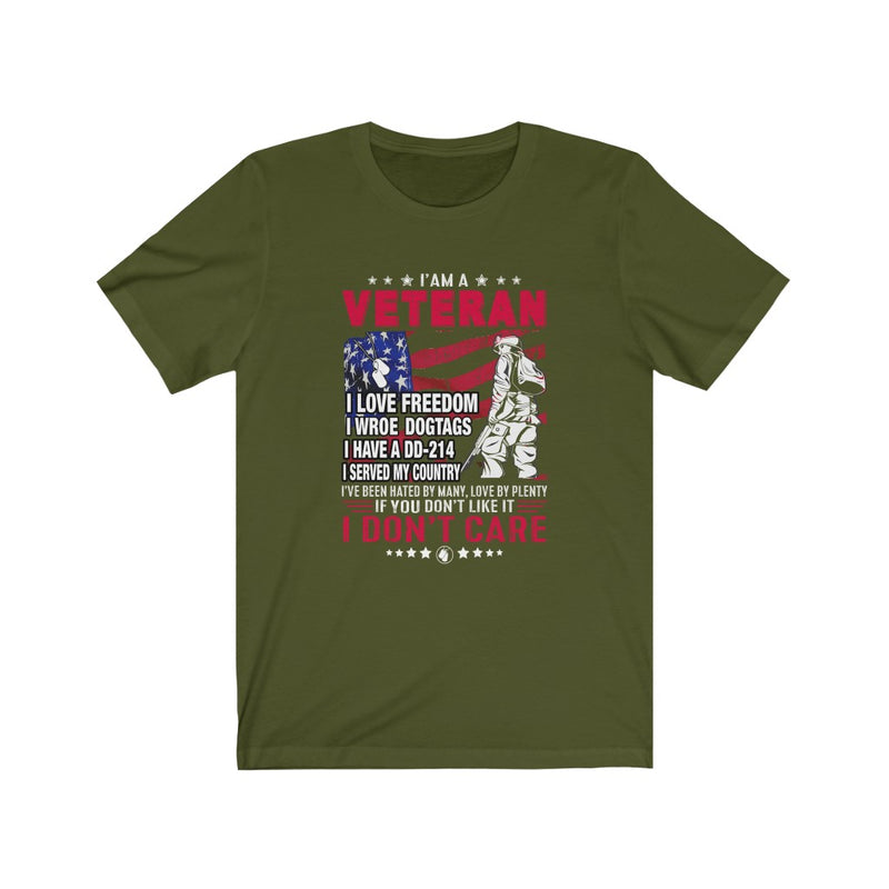 US Military I'M A Veteran I Love Freedom Unisex Short Sleeve Shirt.