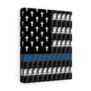 Praying State Trooper Thin Blue Line Prayer Flag-Praying Police Officer Canvas-Praying Sheriff Deputy.